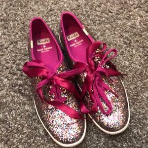 Glitter sneakers ribbon laces Babiecore